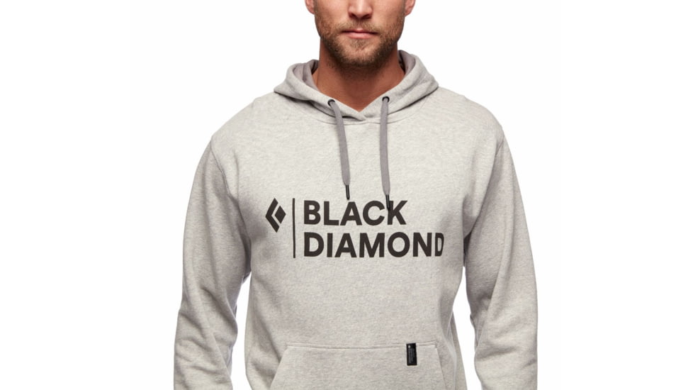 Black Diamond Stacked Logo Hoody - Mens, Nickel Heather, Extra Small, AP7301101014XSM1
