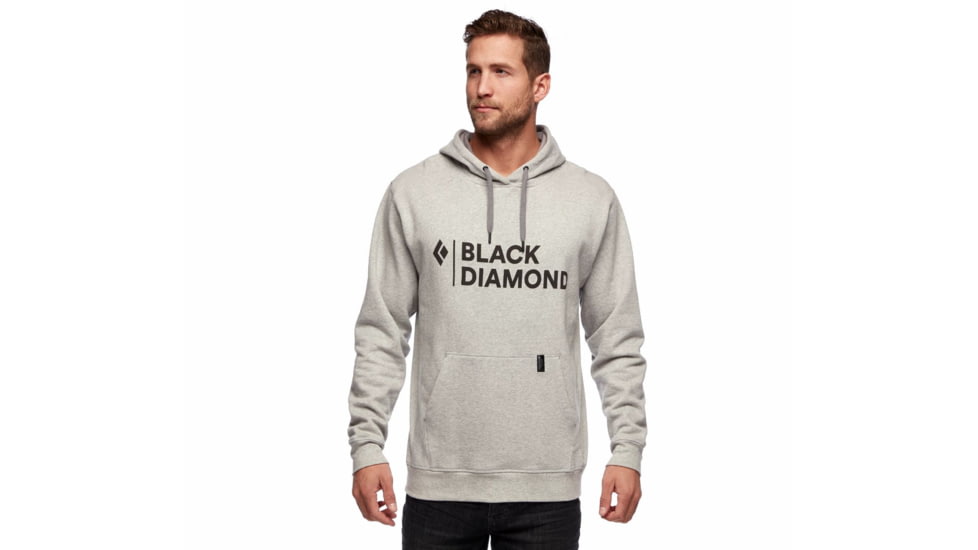 Black Diamond Stacked Logo Hoody - Mens, Nickel Heather, Extra Small, AP7301101014XSM1