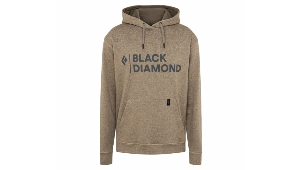 Black Diamond Stacked Logo Hoody - Mens, Walnut Heather, Large, AP7301109046LRG1