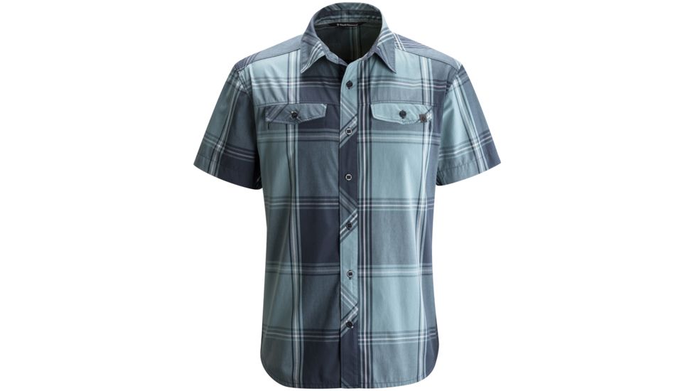 Black Diamond Technician Short Sleeve Shirt - Men's-Admiral/Caspian Plaid-Large