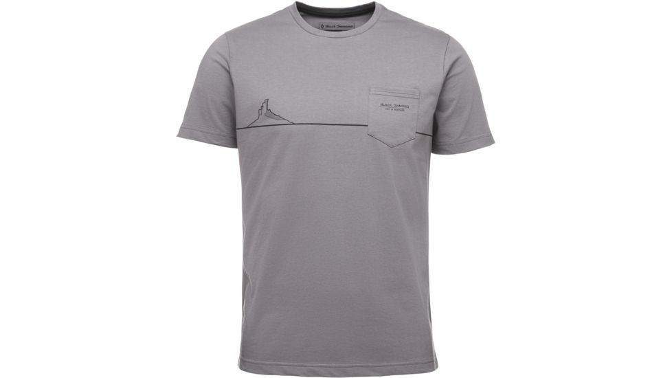 Black Diamond Tower Short Sleeve T-Shirt - Mens, Granite, Medium, APS9K6025MED1