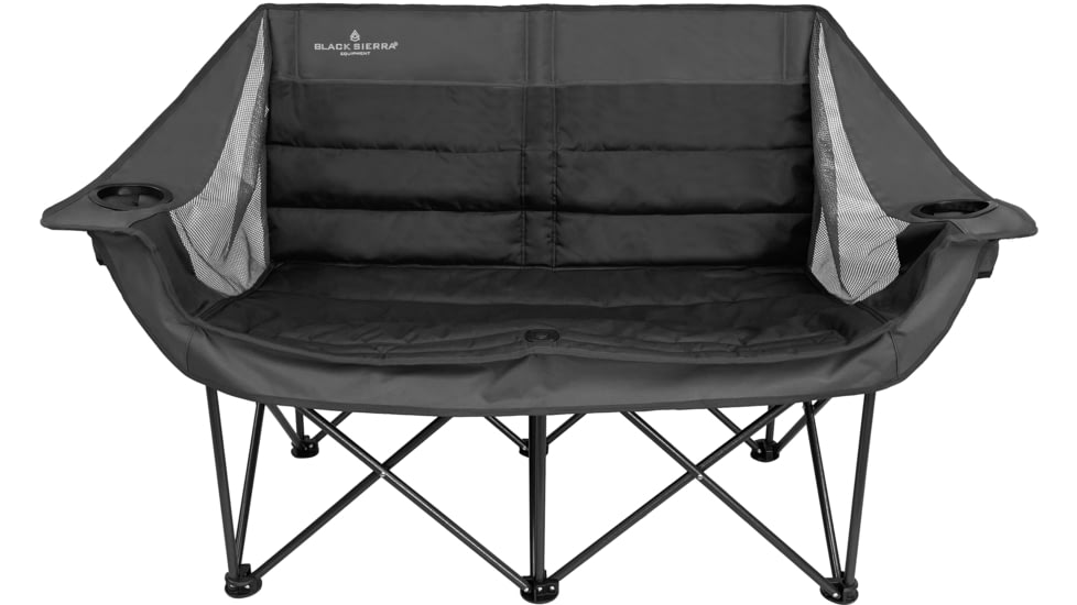 BLACK SIERRA EQUIPMENT Doublewide Padded Sofa, Black, C, DWCH-004-BLK-BSE