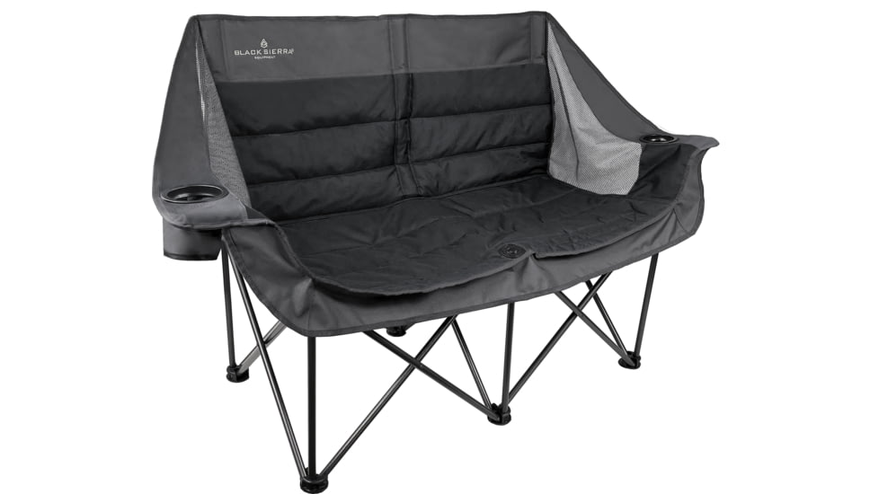 BLACK SIERRA EQUIPMENT Doublewide Padded Sofa, Black, C, DWCH-004-BLK-BSE