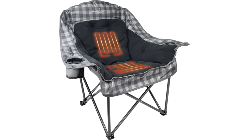 BLACK SIERRA EQUIPMENT Heated Fleece Comfort Cloud , Gray Check, QACH-017CFH-GRY-BSE