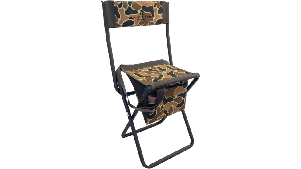 BLACK SIERRA EQUIPMENT High Back Shooter Stool ,Ranger Camo, HCH2-025-RG-BSE