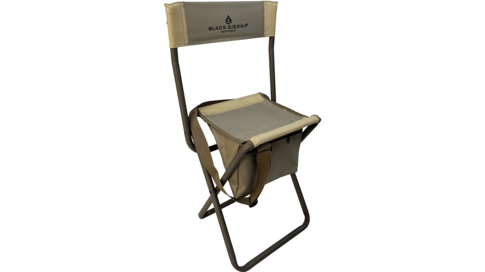 BLACK SIERRA EQUIPMENT High Back Shooter Stool,Tan, HCH2-025-TAN-BSE