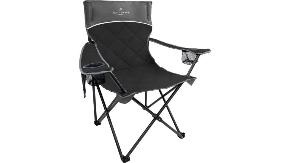 BLACK SIERRA EQUIPMENT Padded Quilted Chair , Black, PQACH2-006-BLK-BSE