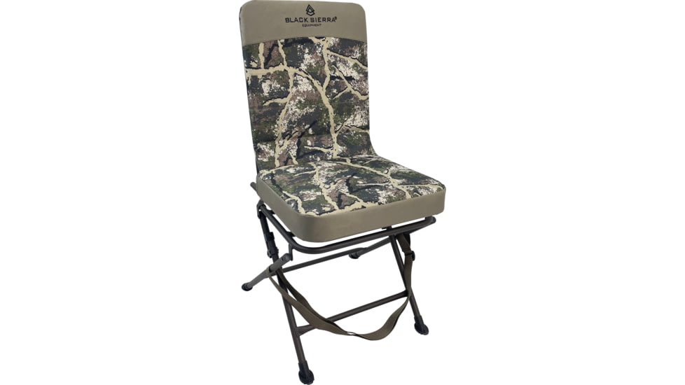 BLACK SIERRA EQUIPMENT XL Padded Swivel Blind Chai,Ranger Camo, HCH-008T-RG-BSE