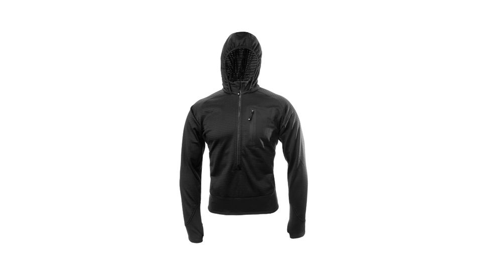 Blackhawk 3/4 Zip Grid Fleece Hoodie - Black XXXL