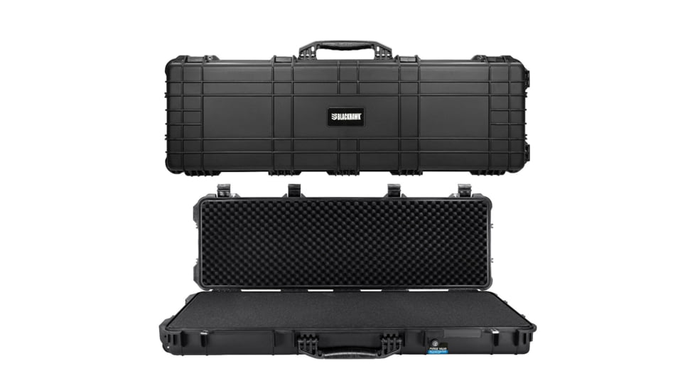 BlackHawk 38in Waterproof Roller Hard Rifle Case w/ Foam, Black, Small, BH00013