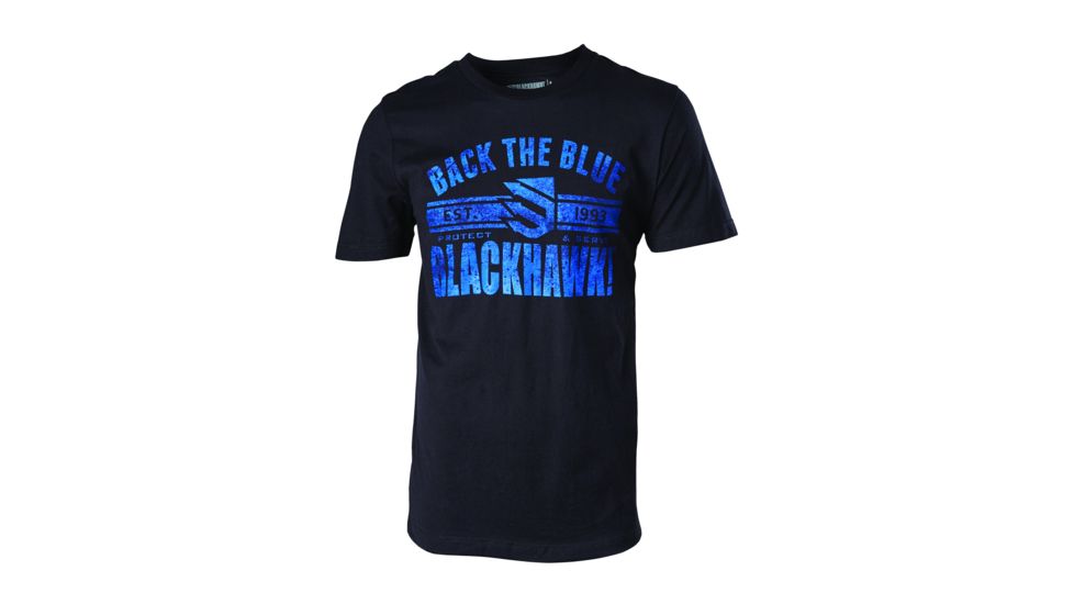 BlackHawk Back The Blue T-Shirt, Black, Small, GT03BKSM