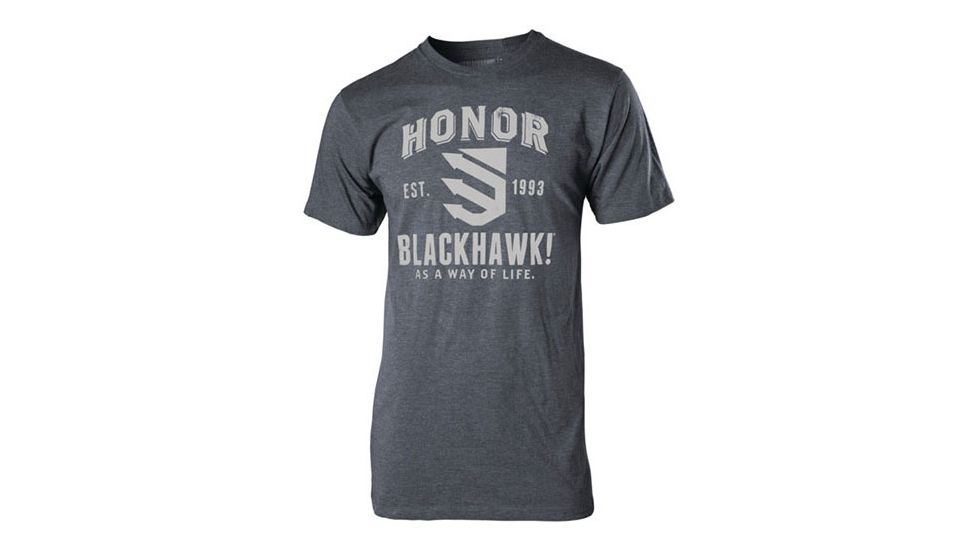 BlackHawk HONOR T-Shirt Grey Flag, Black, Small, GT01BKSM