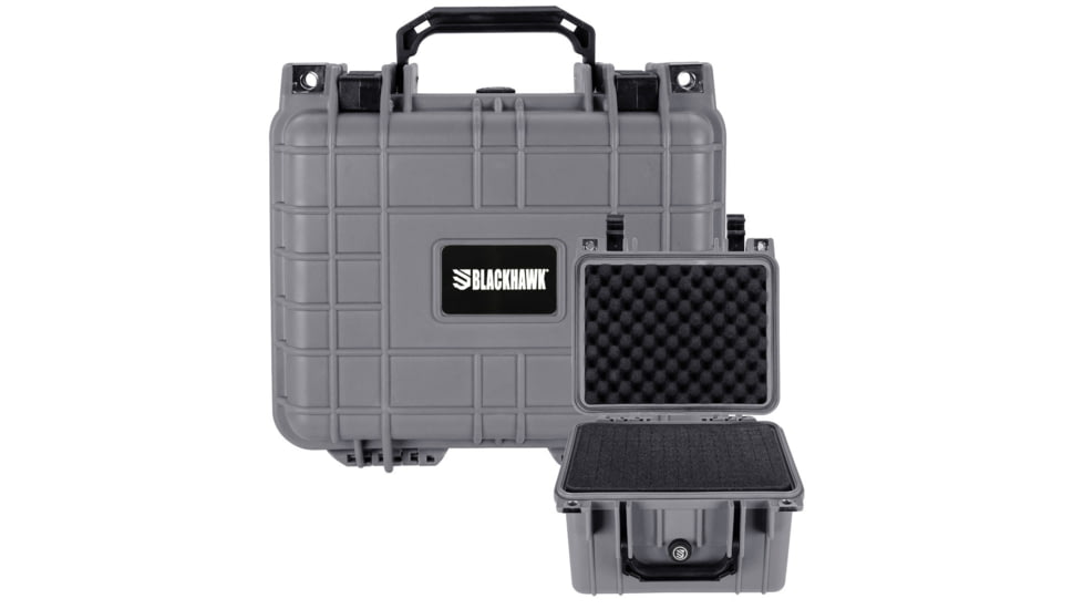 BlackHawk Small Deep 10.62in Waterproof Protective Gear Case w/ Foam, Gray, Small, BH00023-GRA