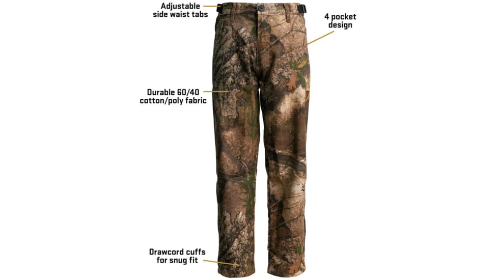Blocker Outdoors Youth Fused Cotton Field Pants - Men's, Realtree APX Camo, Large, 1409969