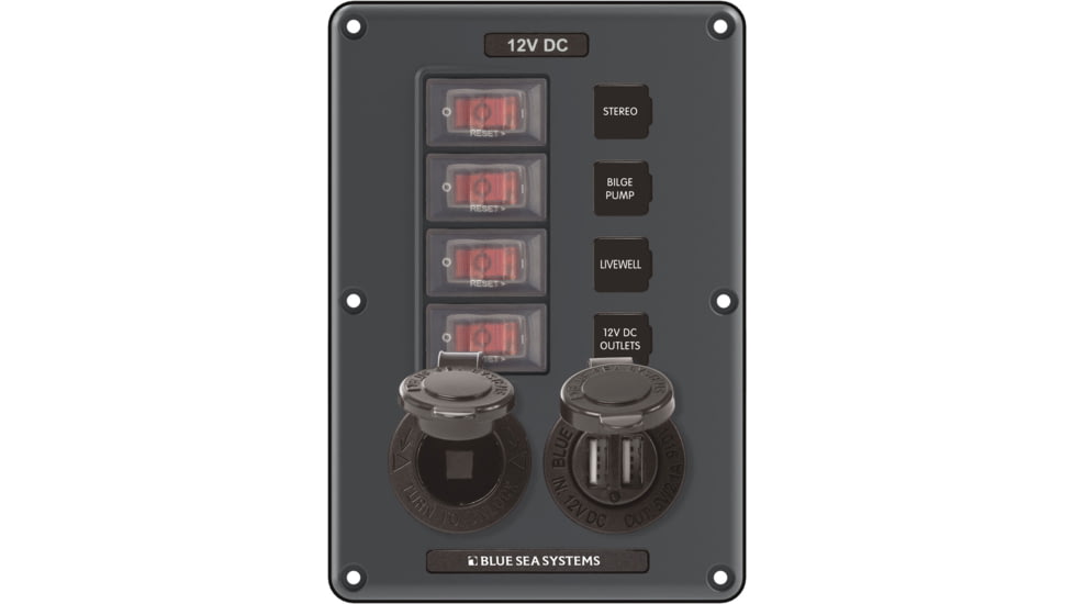 Blue Sea Systems Circuit Breaker Switch Panel, 4321-BSS