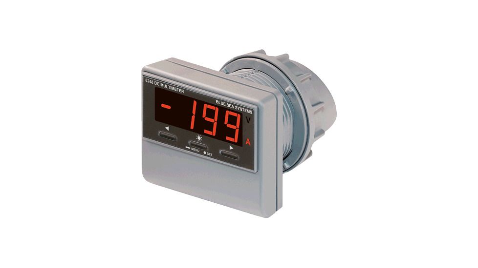 Blue Sea Systems Digital DC MultiMeter w/ Alarm &amp; Mnt, Gray BS-8248