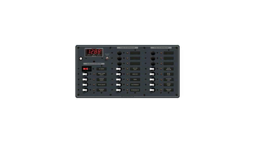 Blue Sea Systems Std DC Wht Togl, 1-100A 14-15A, Dig Mtr, Black BS-8379