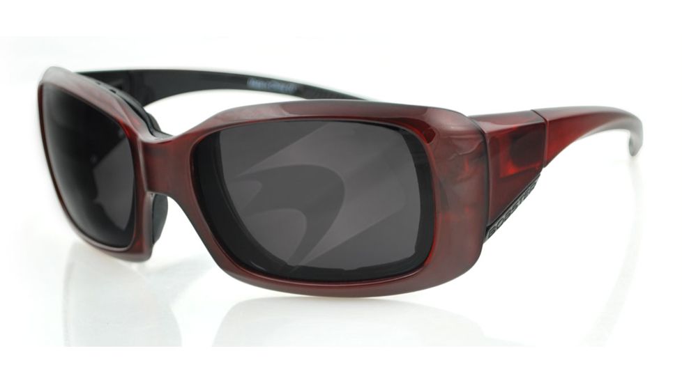 Bobster Ava Convertible Sunglasses, Red Frame, Anti-fog Smoked Lens BAVA301
