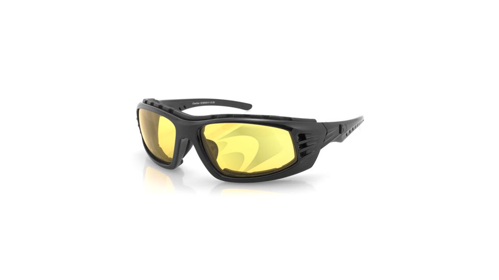 Bobster Chamber Sunglass, Gloss Blk, Anti-fog Yellow Lenses ECBR001Y
