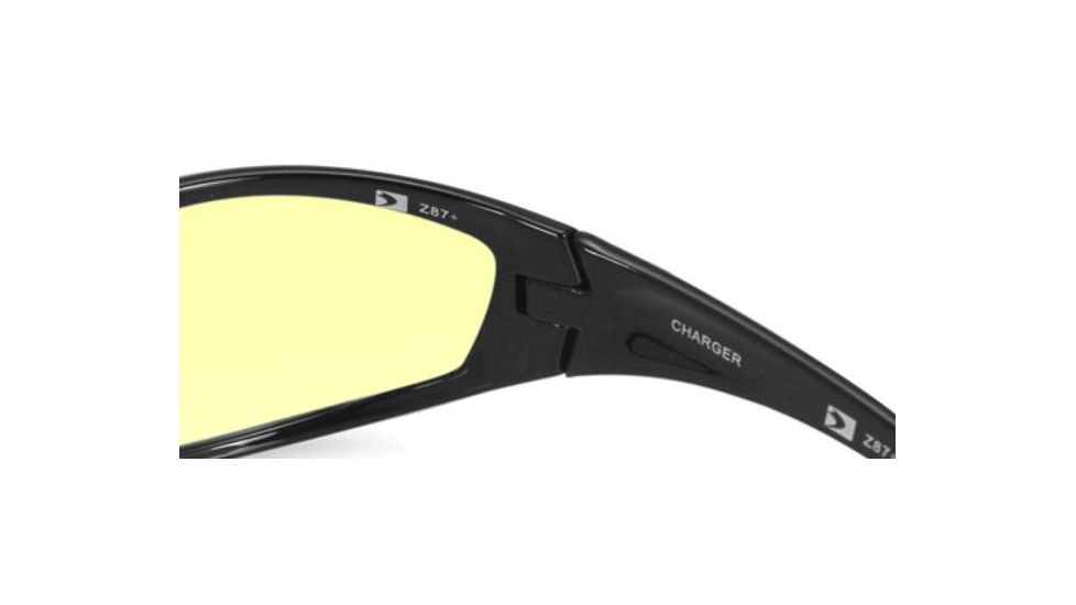 Bobster Charger Sunglasses - Black Frame, Anti Fog Yellow Lens ECHA001Y