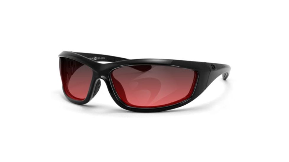 Bobster Charger Sunglass, Blk Frame, Rose Lenses ECHA001R