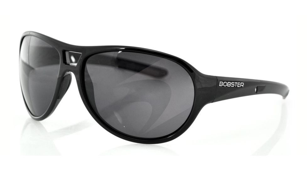 Bobster Criminal Sunglasses, Shiny Black Frame, Smoked Lens ECRI001AR