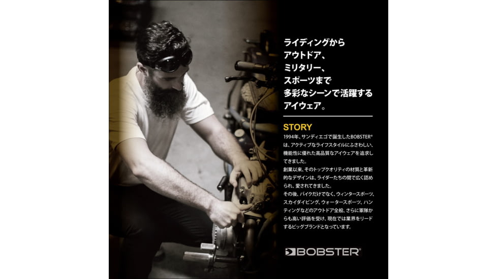 Bobster Eagle Sunglasses, Matte Black Frame, Smoked Lens, EEAG001