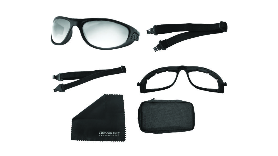 Bobster Echo Convertible Sunglass Goggles - Black Frame and Smoke Clear Lens BECH101