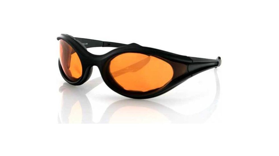 Bobster Foamerz Sunglass, Black Frame and Amber Lenses, ES114A: