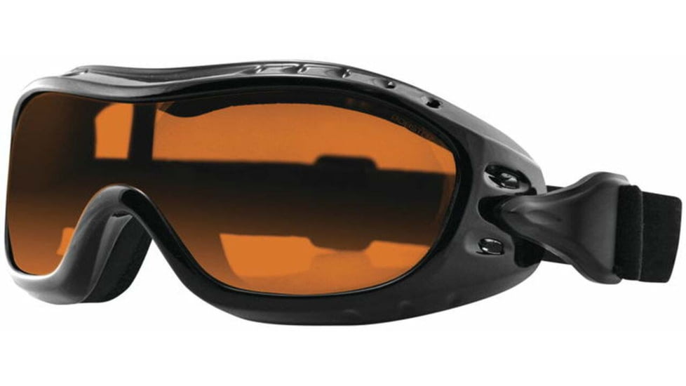 Bobster Night Hawk Goggles, Gloss Black Frame, Yellow Lens, BHAWK01Y