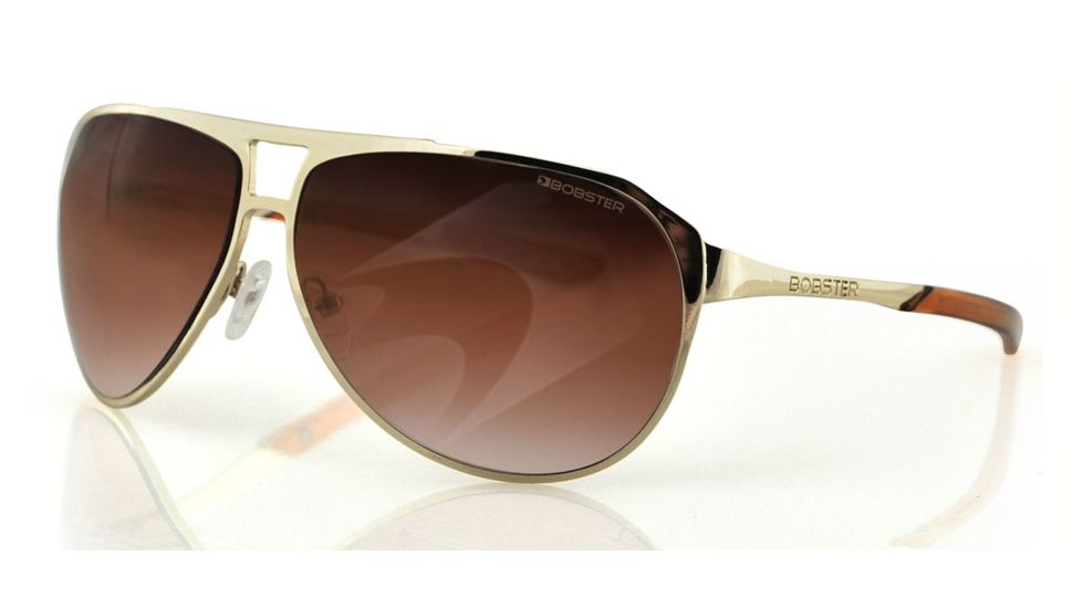 Bobster Snitch Aviator Sunglass, Gold Frame, Brown Gradient Lens ESNI004AR
