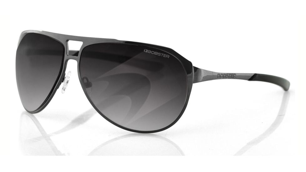 Bobster Snitch Aviator Sunglass, Gun Metal Frame, Smoked Lens ESNI003AR