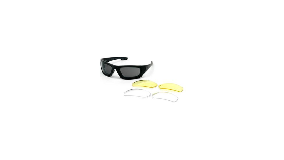 Body Specs BSG-4 Goggles - Shiny Black Frame / Smoke Antifog lens, includes 2 extra lens