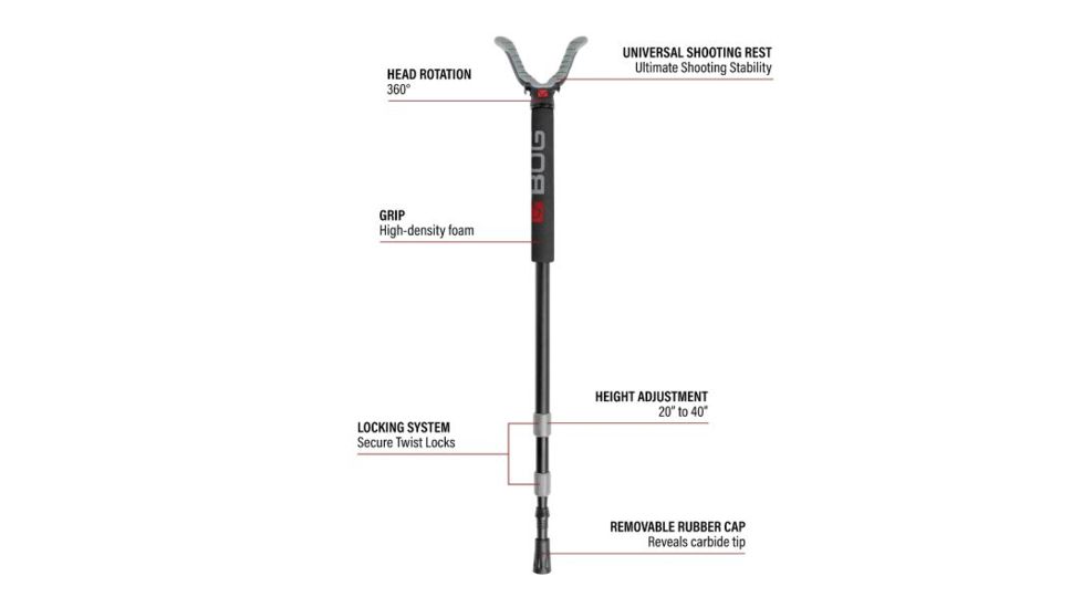 BOG Havoc Shooting Stick Monopod, Black, 1100477