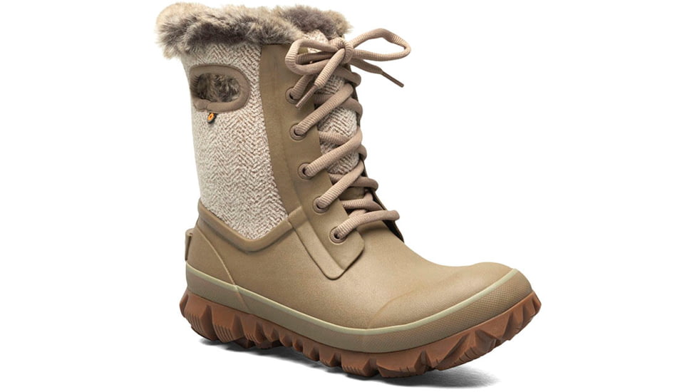 Bogs Arcata Cozy Chevron Winter Boots - Womans, Taupe, 9, 72844-260-9
