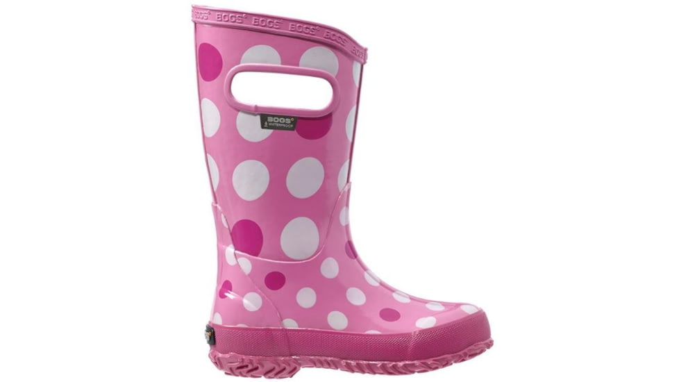 Bogs Rain Dots Boot,Pink Multi,Size 4 71452-690-4