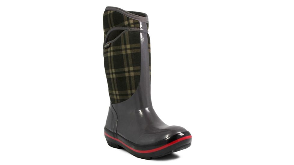 Bogs Womens Plimsoll Plaid Tall Boot,Gray,Size 12 71785-011-12