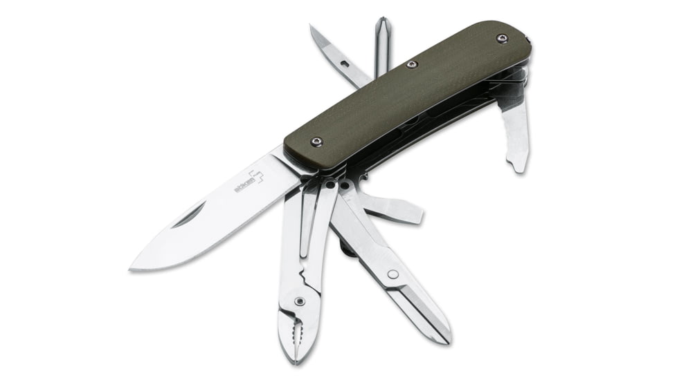 Plus Tech-Tool Outdoor 5 2.8In Multi-Tool Knife, Green