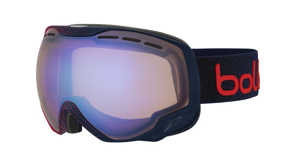 Bolle Emperor Goggles, Blue and Red Dots Frame, Aurora Lens, 21449