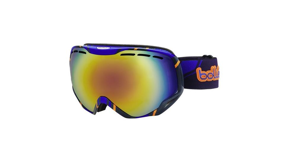 Bolle Emperor Ski/Snowboard Goggles,Blue and Orange Frame,Sunrise Lens 21146