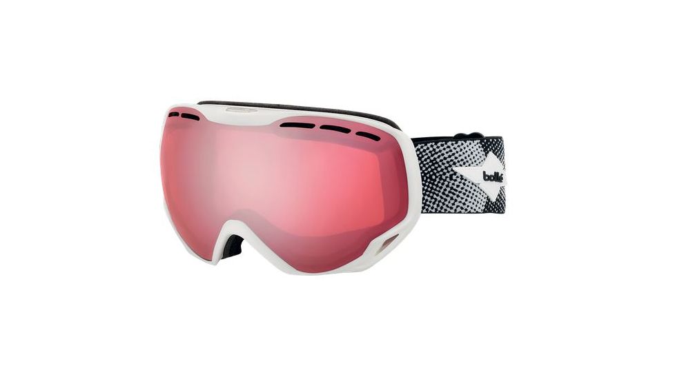 Bolle Emperor Ski/Snowboard Goggles,Matte White Cross Frame,Vermillon Gun Lens 21147