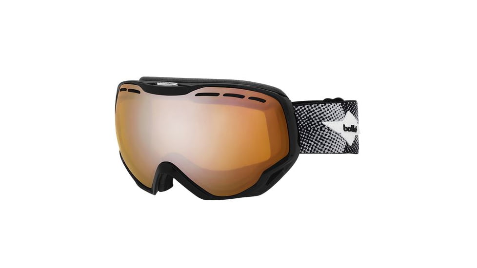 Bolle Emperor Ski/Snowboard Goggles,Shiny Black Cross Frame,Photochromic Modulator Citrus Gun Lens 21140