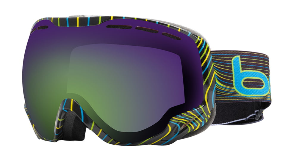Bolle Emperor Ski/Snowboard Goggles - Blue and Green Waves Frame and Green Emerald Lens 20933