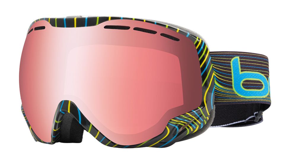 Bolle Emperor Ski/Snowboard Goggles - Blue and Green Waves Frame and Vermillon Gun Lens 20935