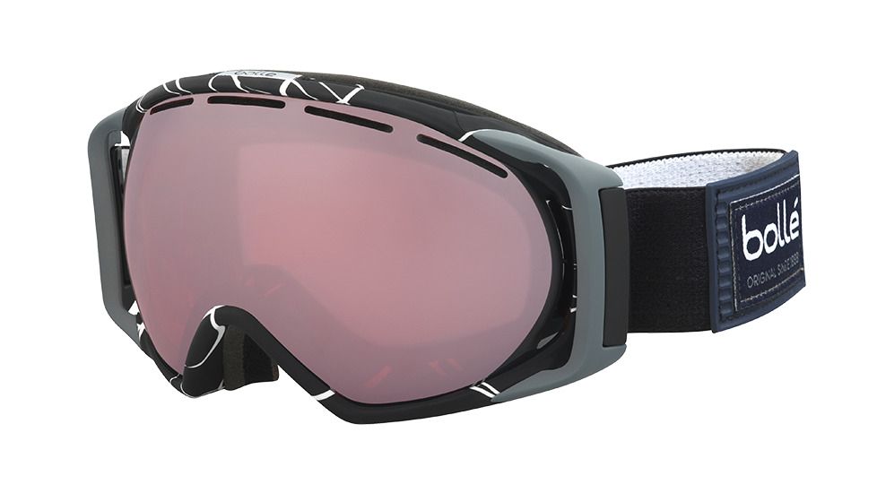Bolle Gravity Goggles, Black and White Frame, Vermillon Gun Lens, 21459