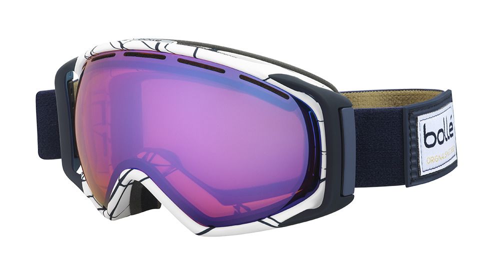 Bolle Gravity Goggles, White and Blue Frame, Aurora Lens, 21456