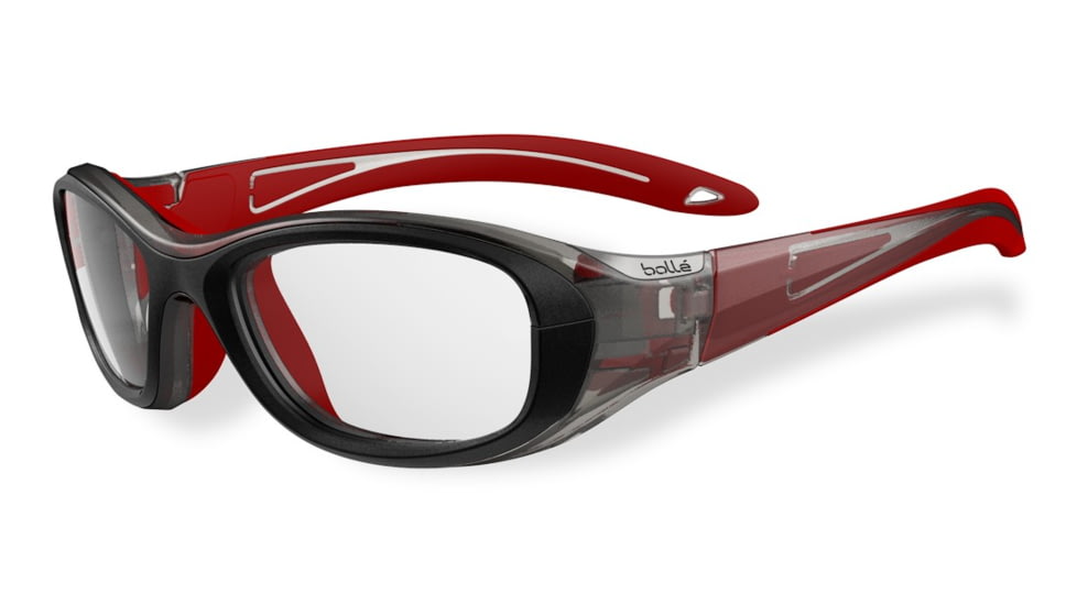 Bolle Kids Coverage Sport Protective Eyewear - Black and Red  Frame,Clear Anti Fog/Scratch Lens 11882