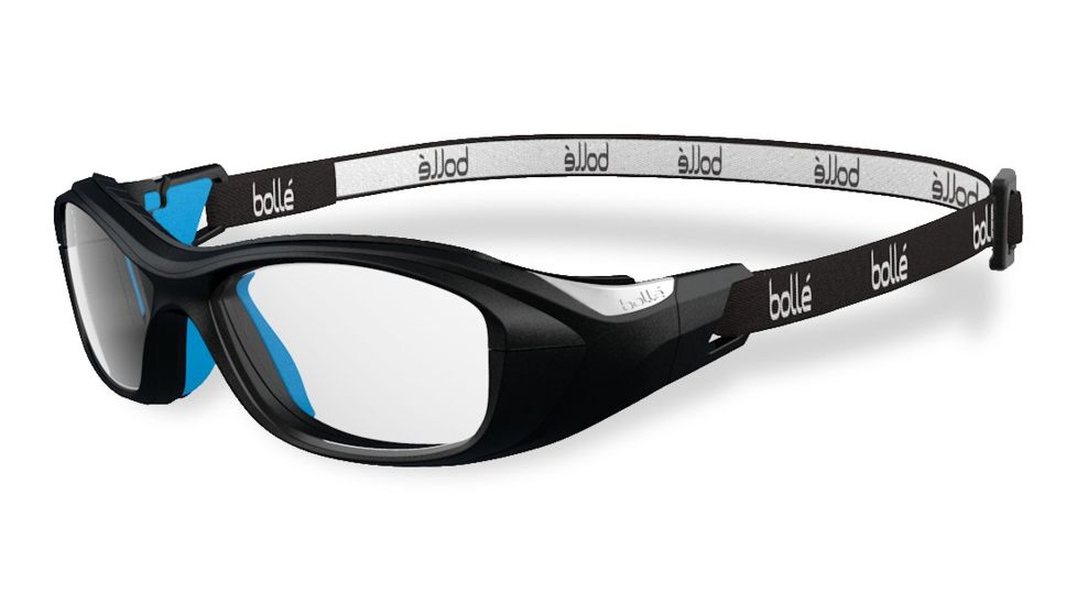 Bolle Kids SWAG Sport Protective Eyewear - Black and Electric Blue Frame,Clear Anti Fog/Scratch Lens 11886