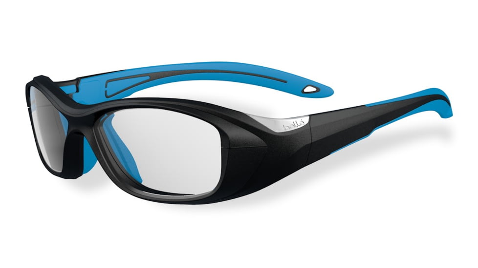 Bolle Kids SWAG Sport Protective Eyewear - Black and Electric Blue Frame,Clear Anti Fog/Scratch Lens 11886