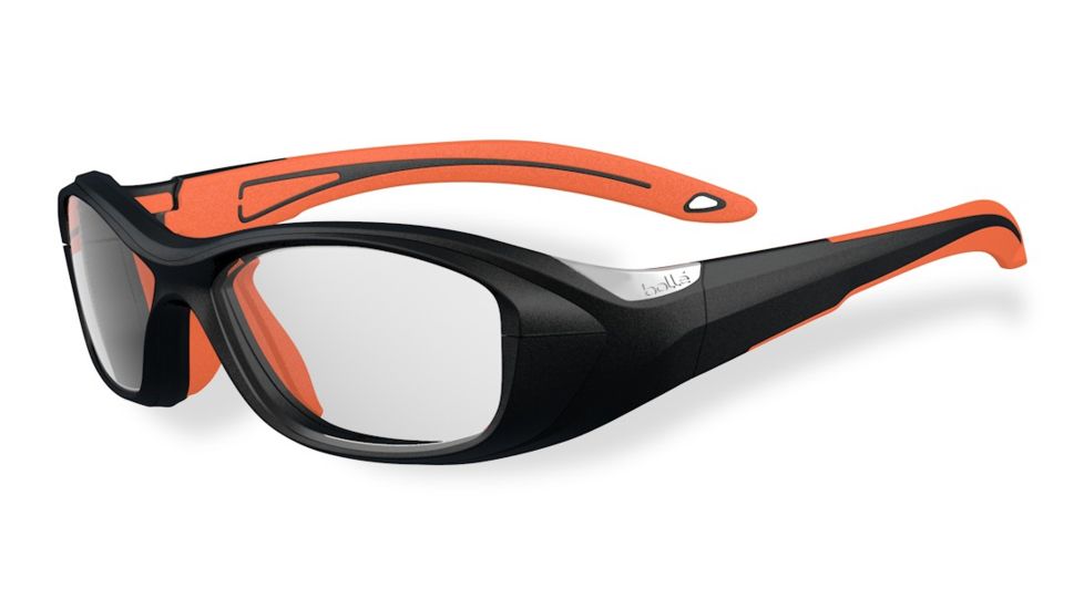 Bolle Kids SWAG Sport Protective Eyewear - Black and Orange Frame,Clear Anti Fog/Scratch Lens 11996